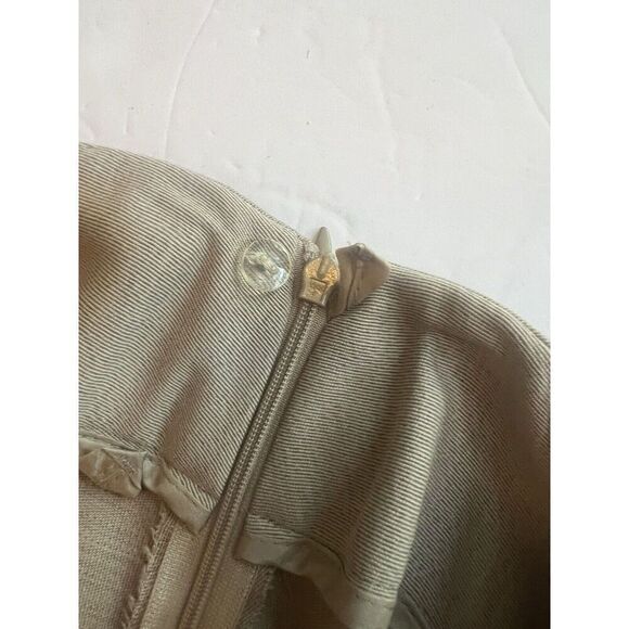 Akris Wool Straight Leg Flat Front Pants Size 8 Side Zip Tan Khaki Business - Picture 7 of 10